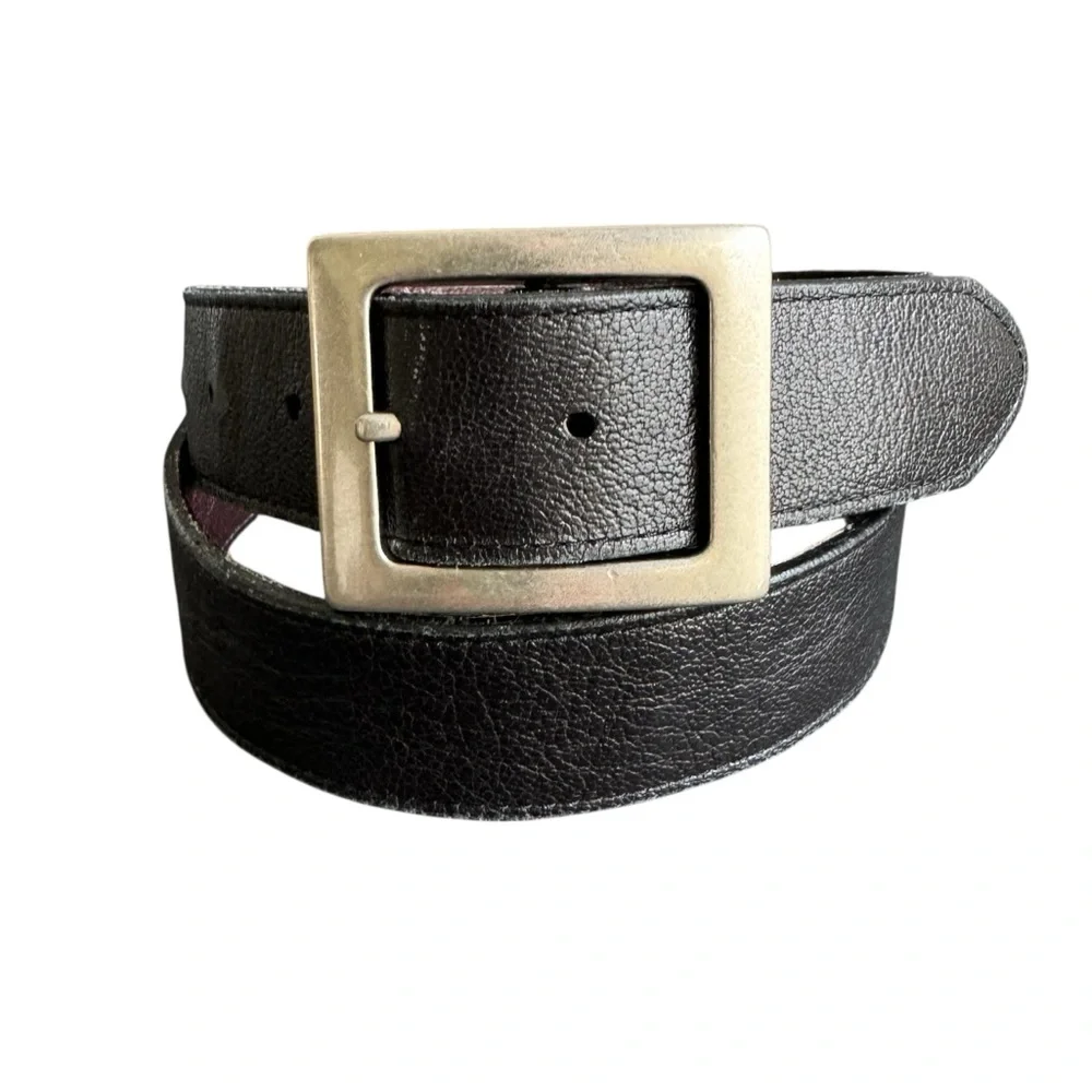 Red Wing Reversible Belt Black‎ Brown Leather Unisex Dress Belt Silver Buckle 36